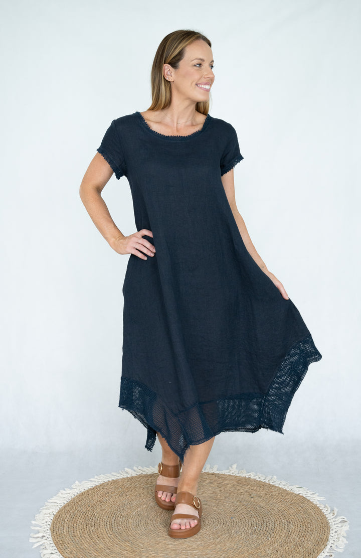 Nettie Hem Dress Navy