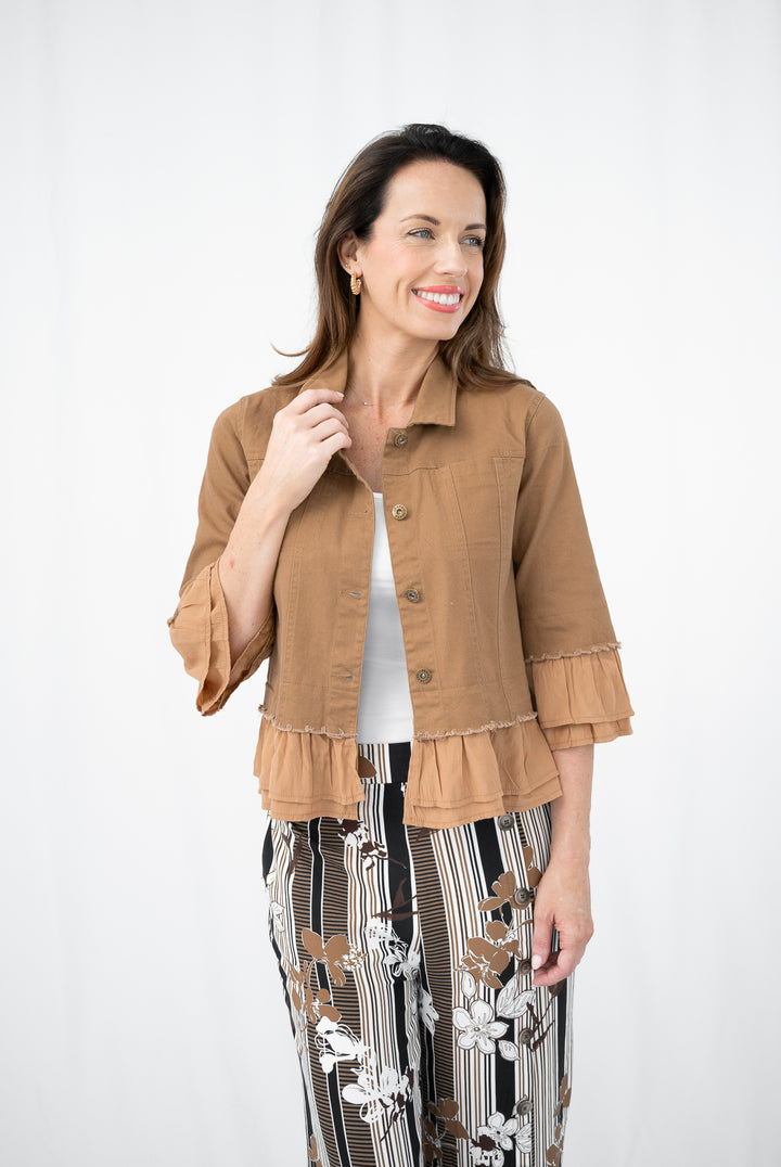 Frills Jacket Coffee