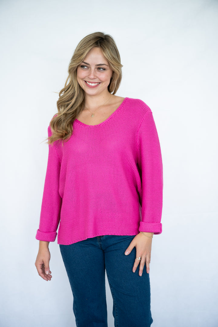 Annie Cotton Knit Hot Pink