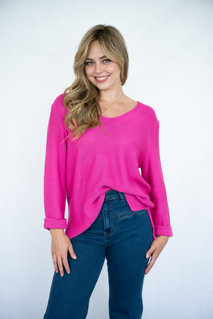 Annie Cotton Knit Hot Pink