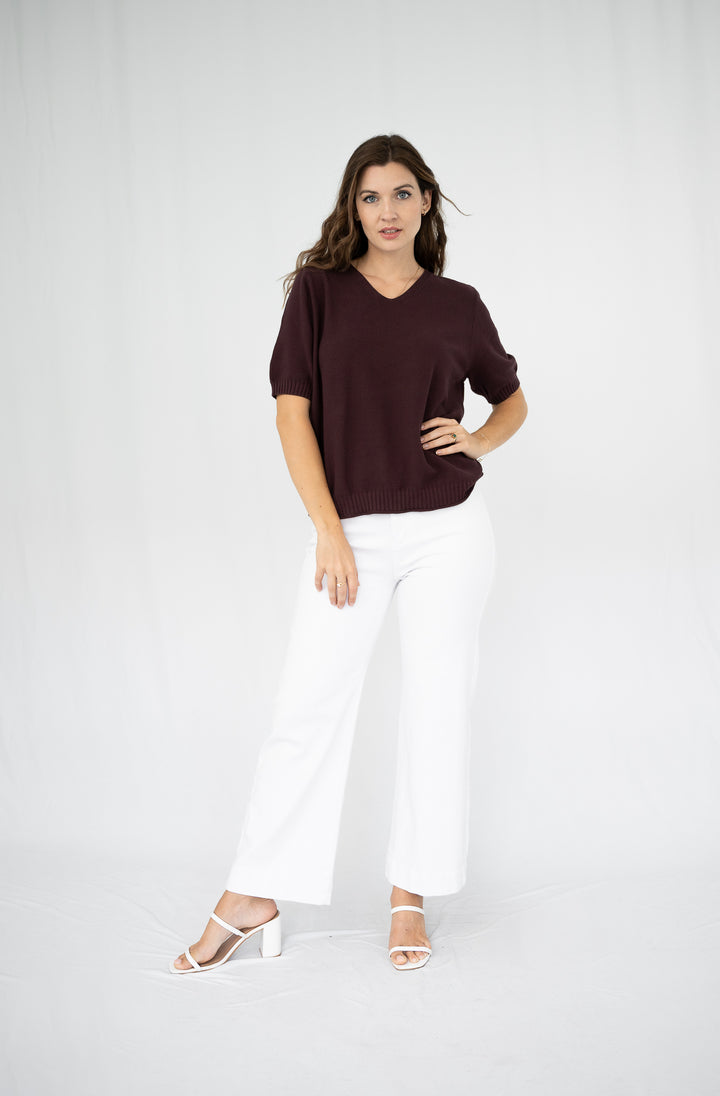 Alice Cotton Knit Tee Chocolate