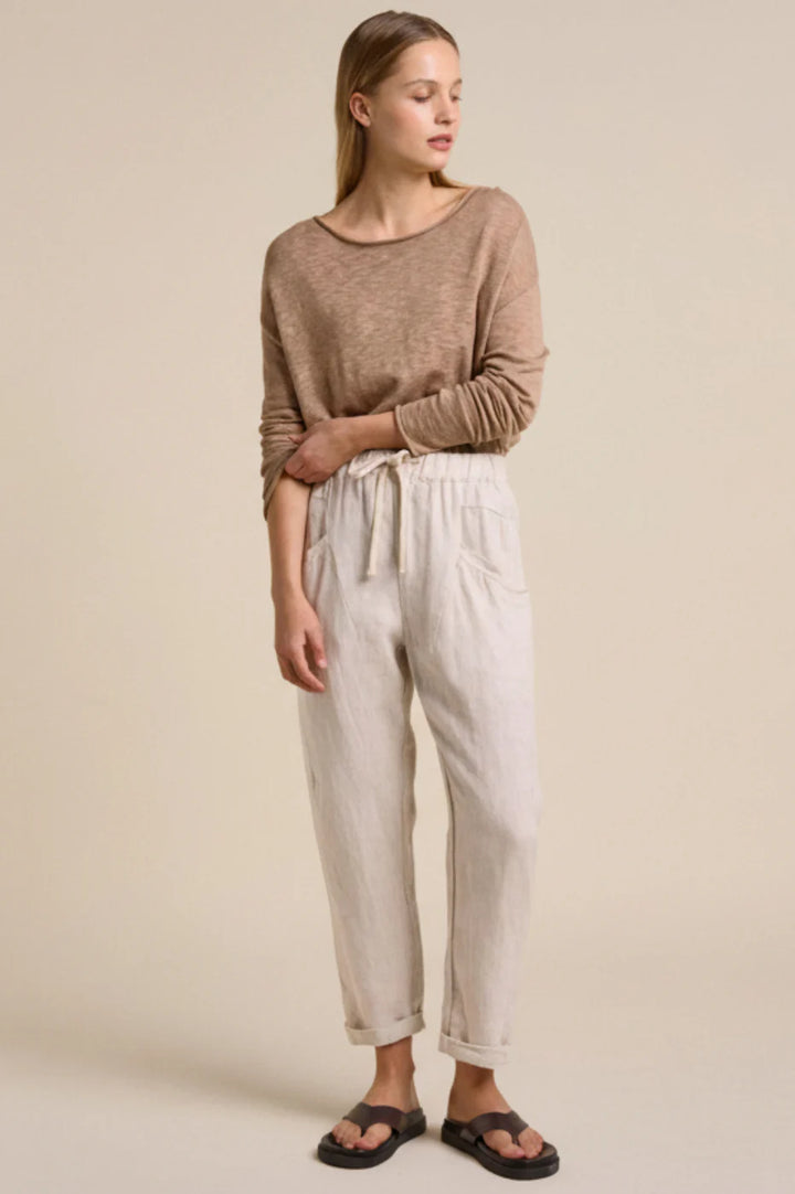Luxe Linen Pant Natural Oatmeal
