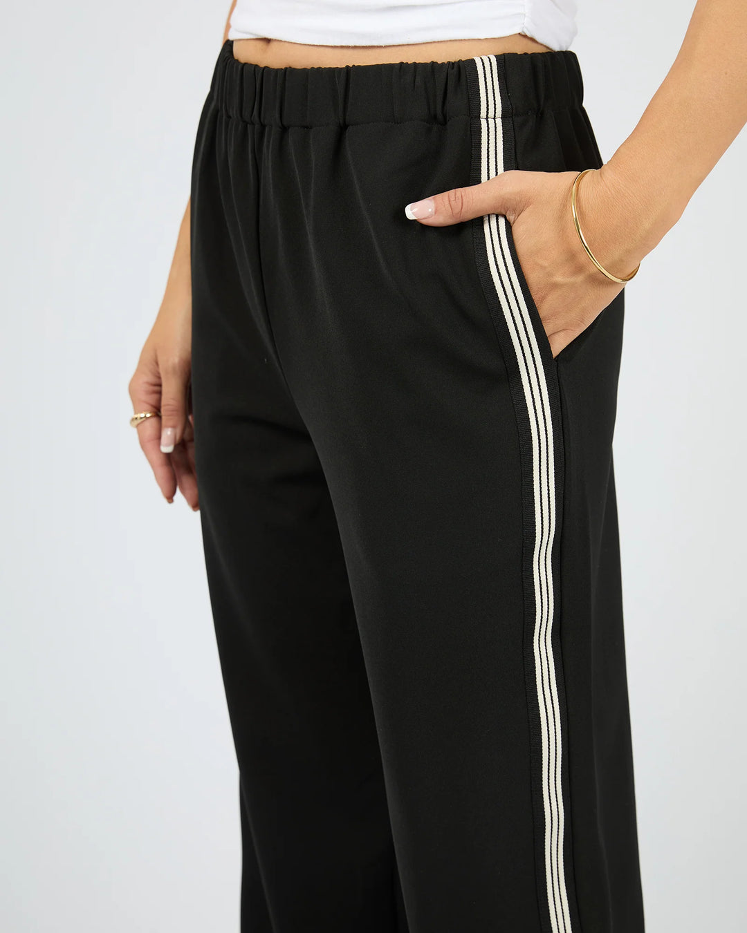 Lina Side Stripe Pant Black