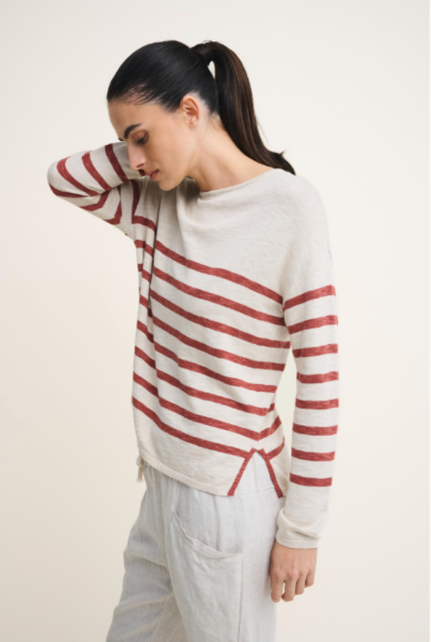Bobbie Top Terracotta Stripe