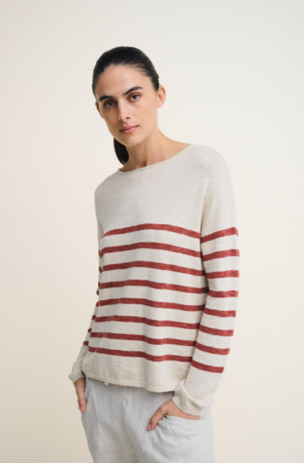 Bobbie Top Terracotta Stripe