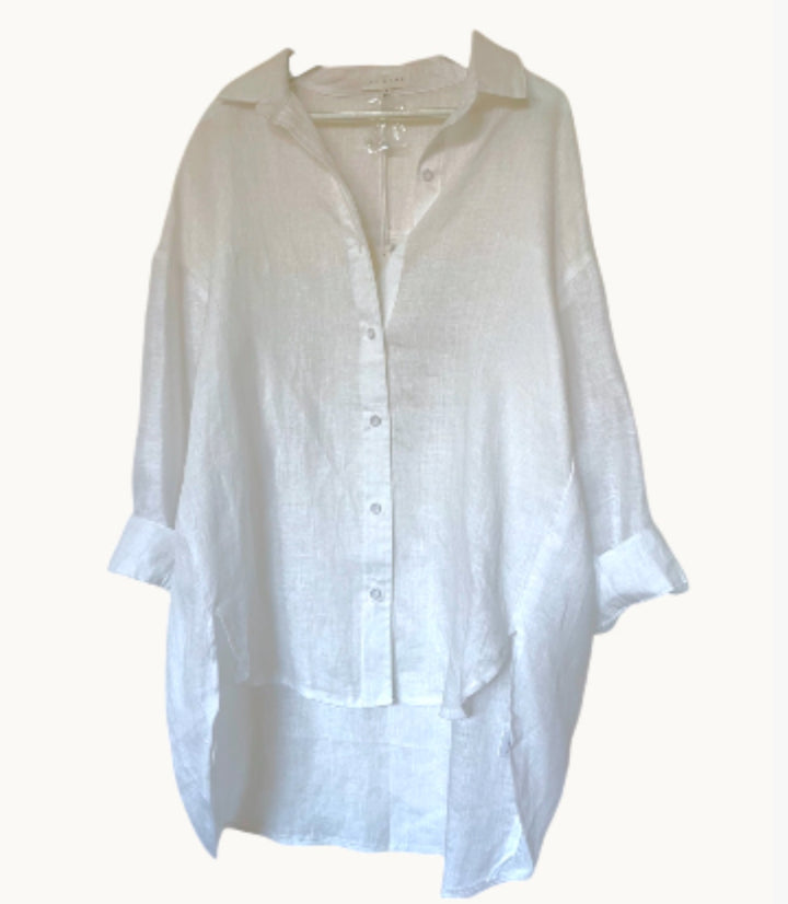 Boyfriend Linen Shirt White