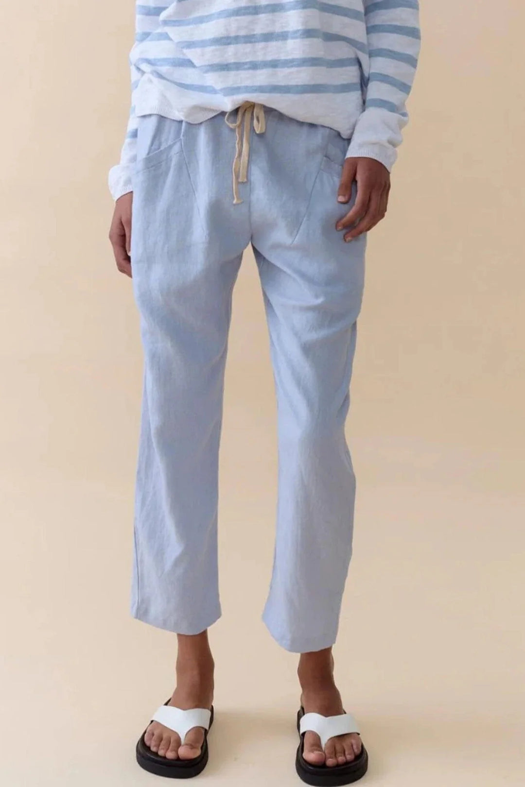 Luxe Linen Pant Chambray Blue