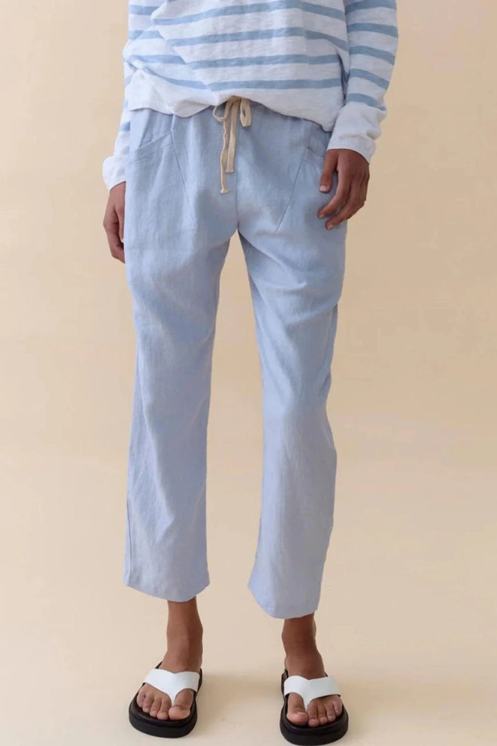 Luxe Linen Pant Chambray Blue