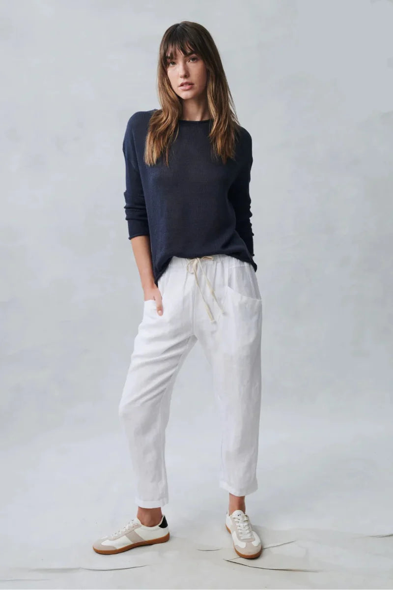 Luxe Linen Pants White