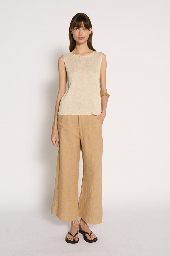 Olivia Trim Tank Natural Oatmeal