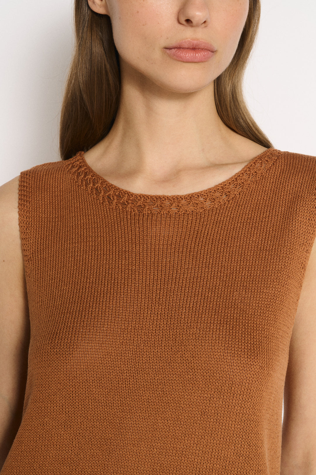 Olivia Trim Tank Terracotta