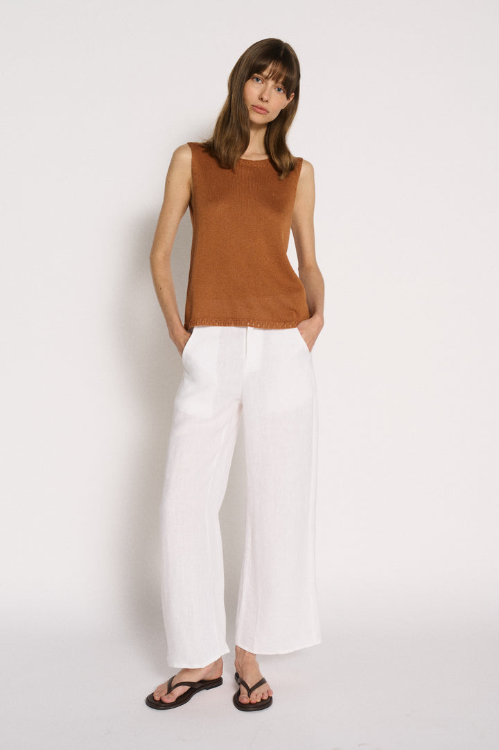 Olivia Trim Tank Terracotta