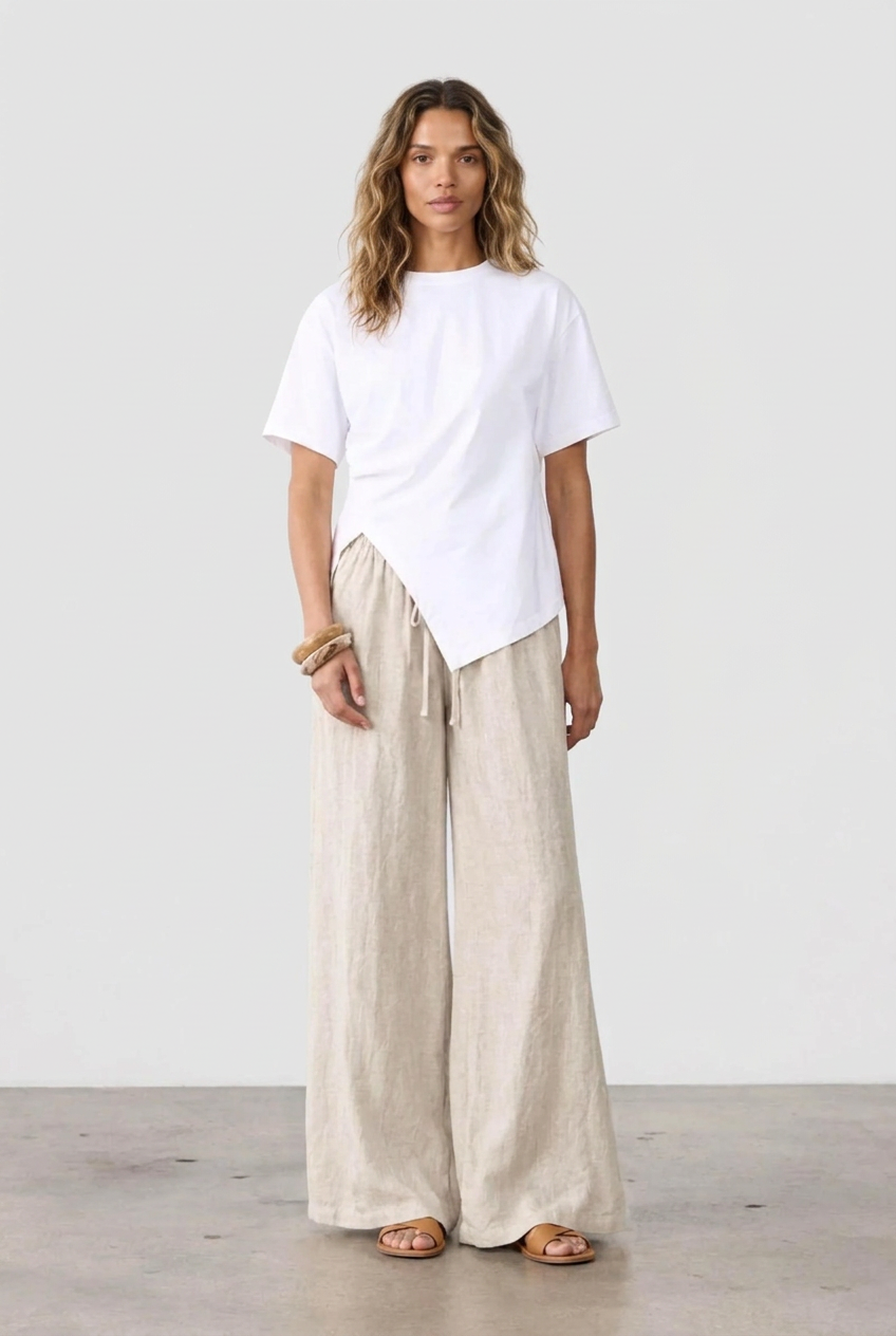 Ruched Tee White