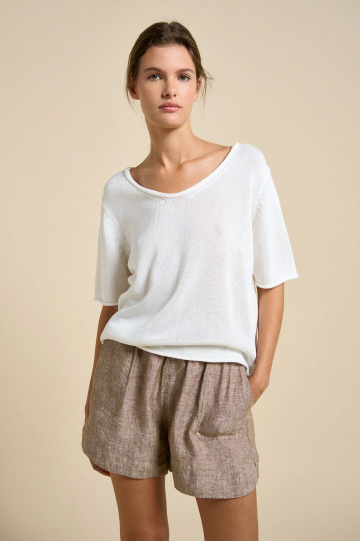 Scoop Neck Tee White