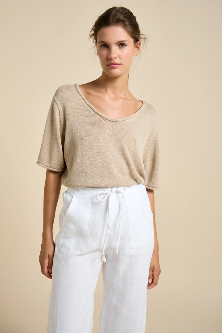 Scoop Neck Tee Oatmeal