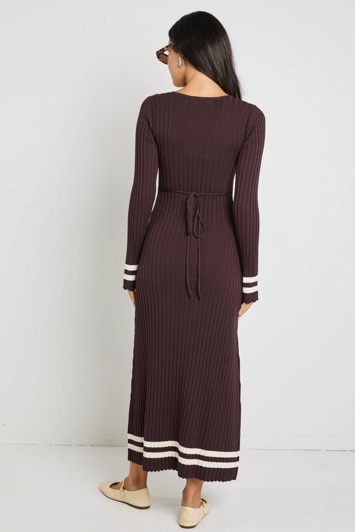 Chocolate Stripe Knit Maxi