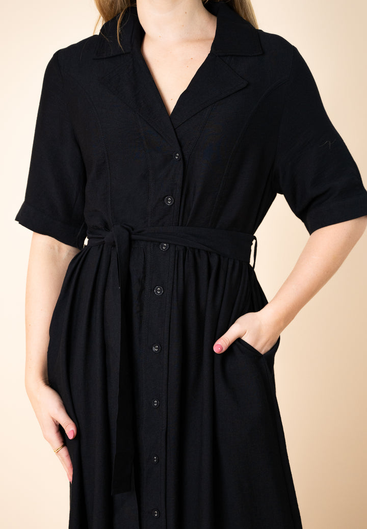 Marcelle Shirt Dress Black