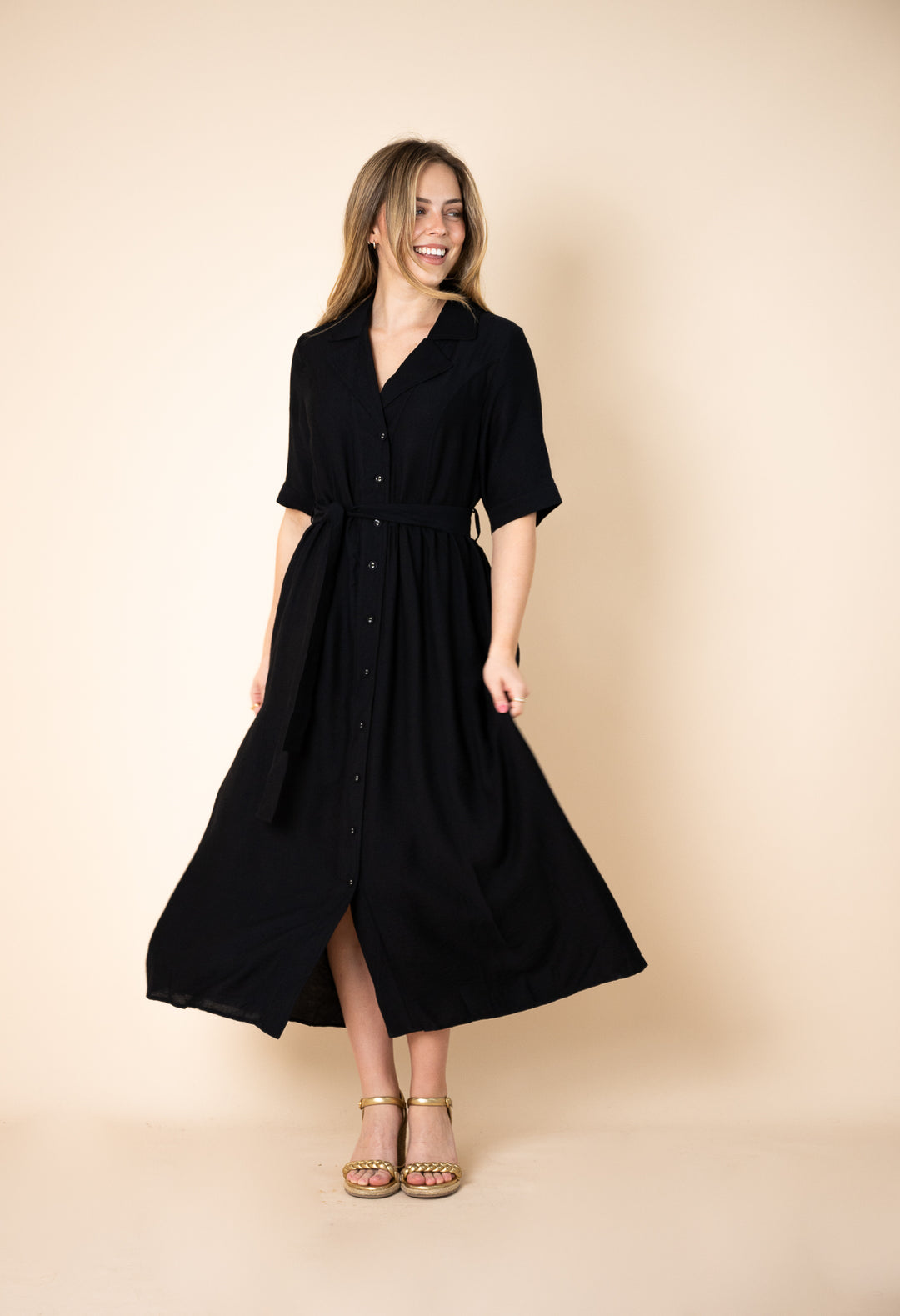Marcelle Shirt Dress Black