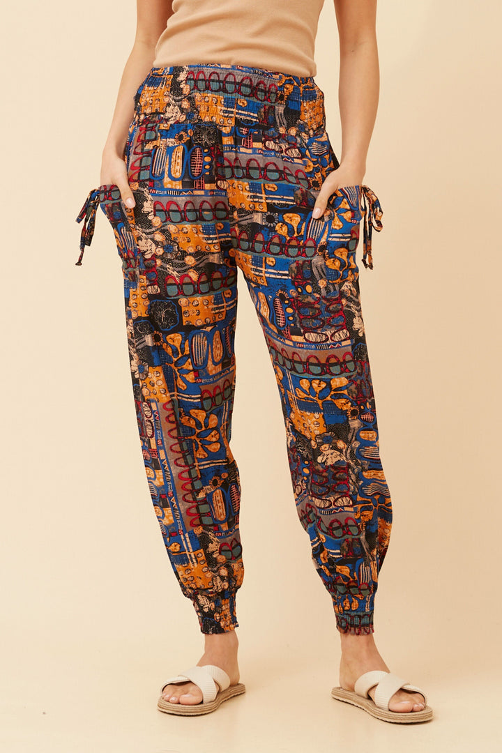 Yoga Pants Blue Patchwork