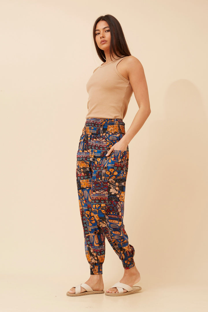 Yoga Pants Blue Patchwork