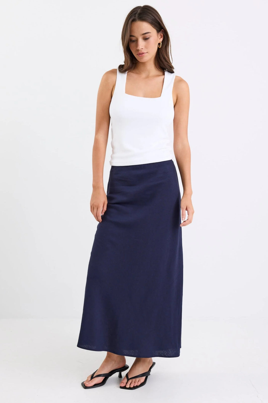 Bliss Linen Skirt Navy
