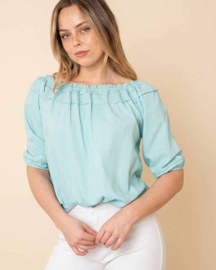 Sunday Peasant Top Mint