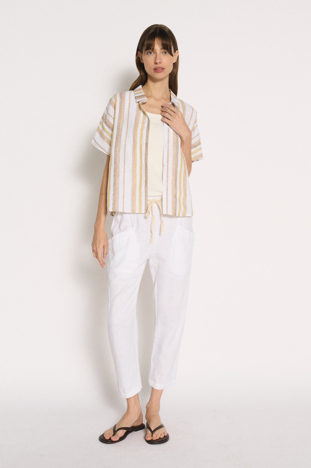 Luxe Linen Pants White