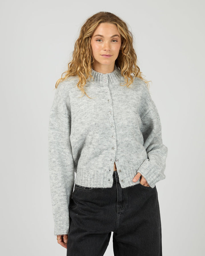 Rosalia Button Cardigan Grey Marle