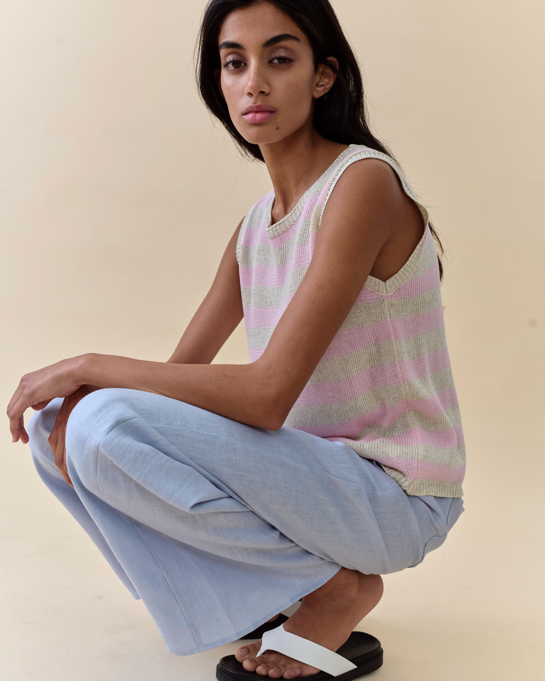 Spring Tank Pink Stripe