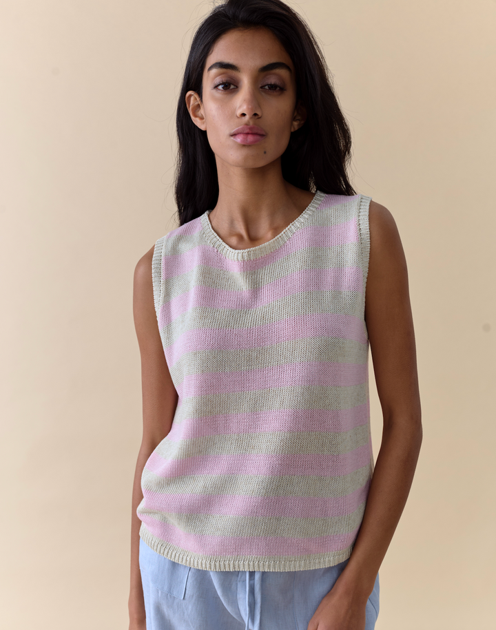 Spring Tank Pink Stripe