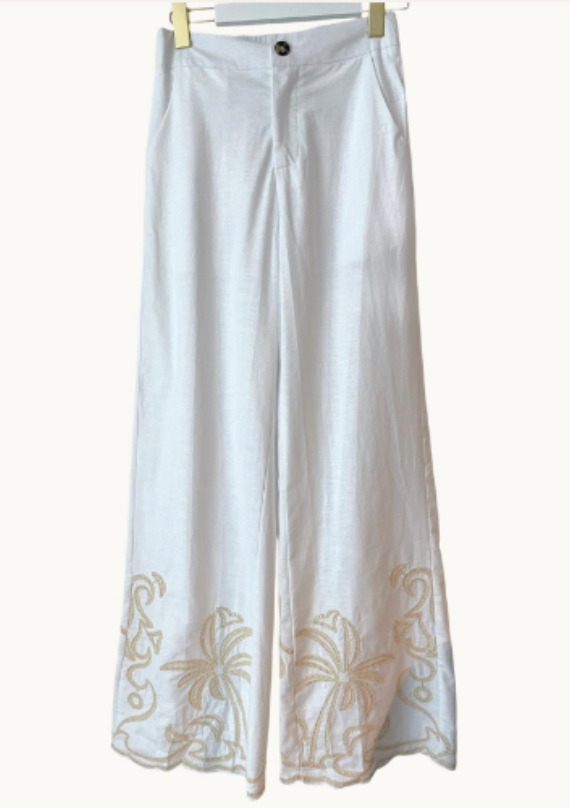 Palm Embroidery Jude Pants