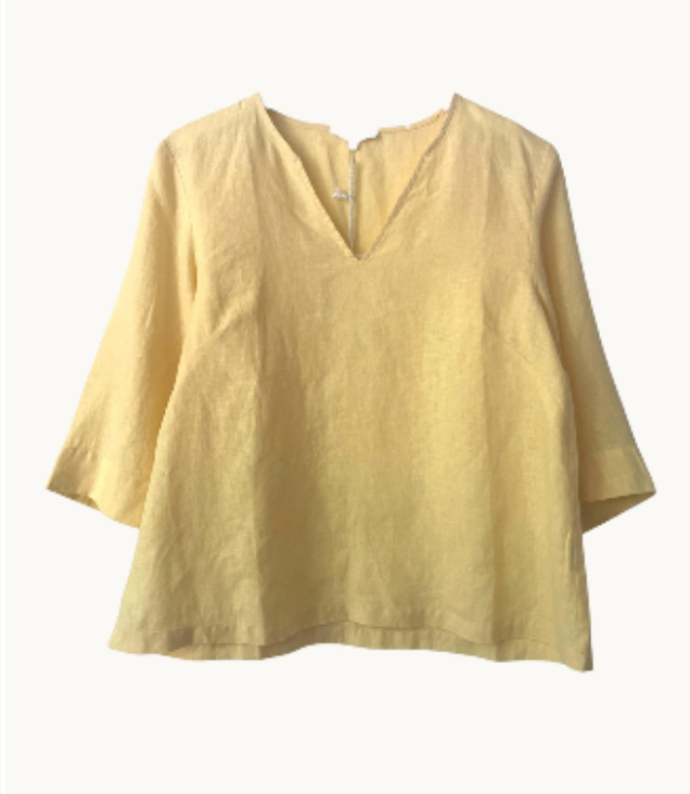 Andrea Linen Top Butter