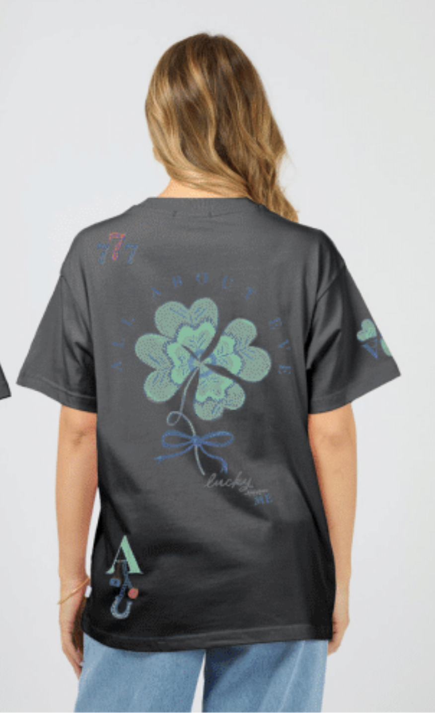 Lucky Charm Relaxed Tee Washed Black