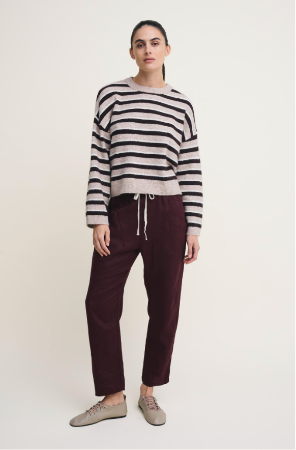 Luxe Linen Pant Burgundy