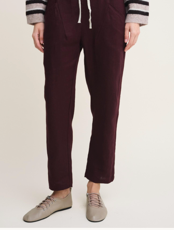 Luxe Linen Pant Burgundy