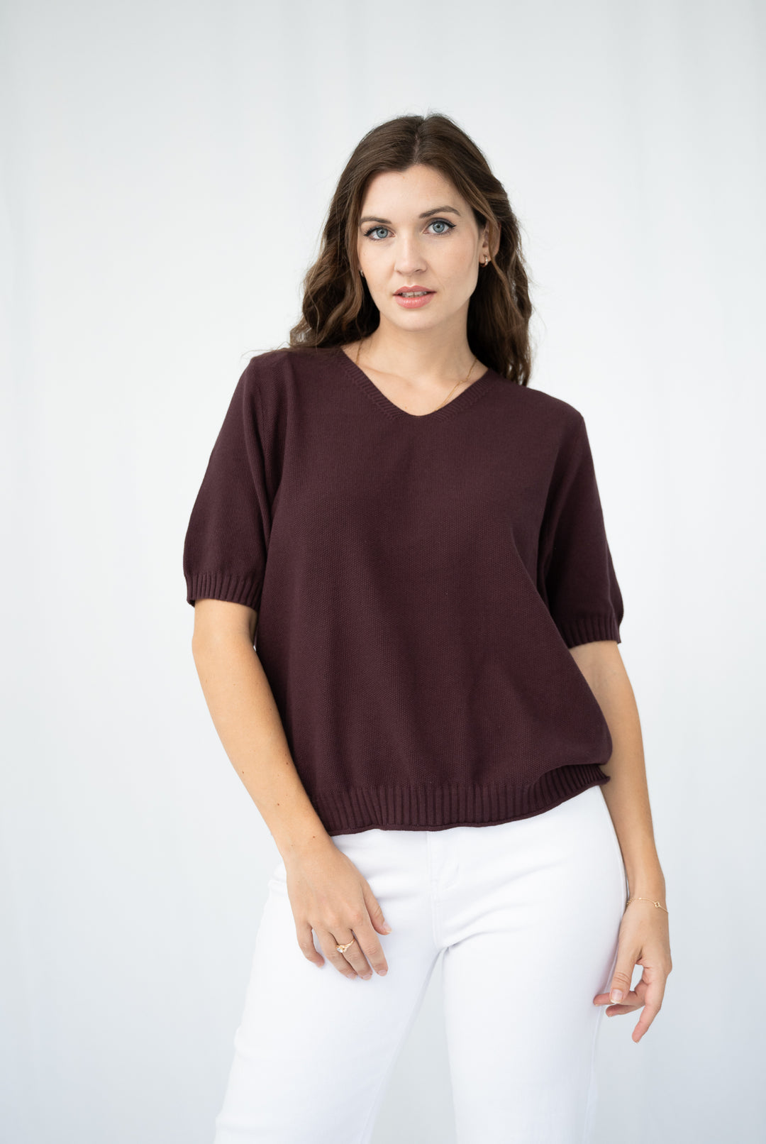 Alice Cotton Knit Tee Chocolate