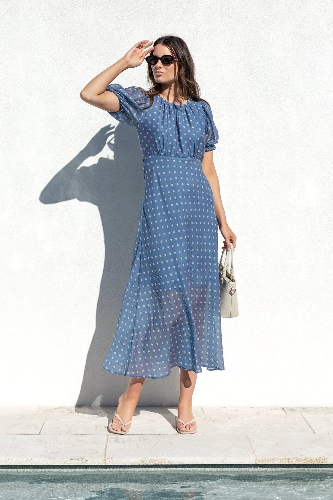 Stage Blue Polka Dot Dress