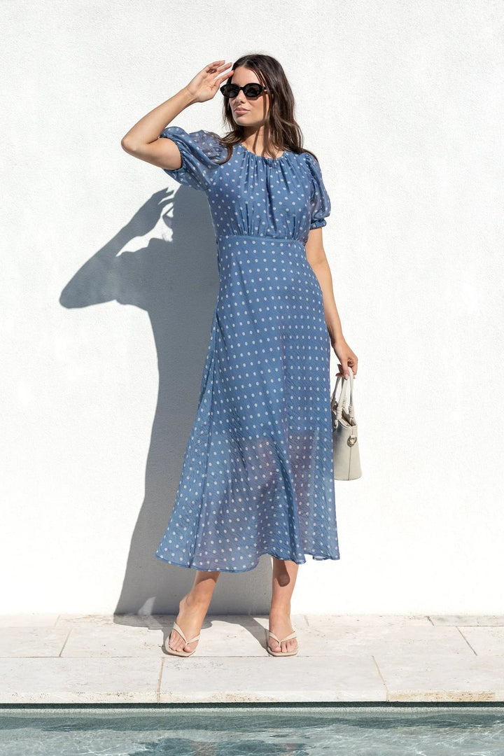 Stage Blue Polka Dot Dress