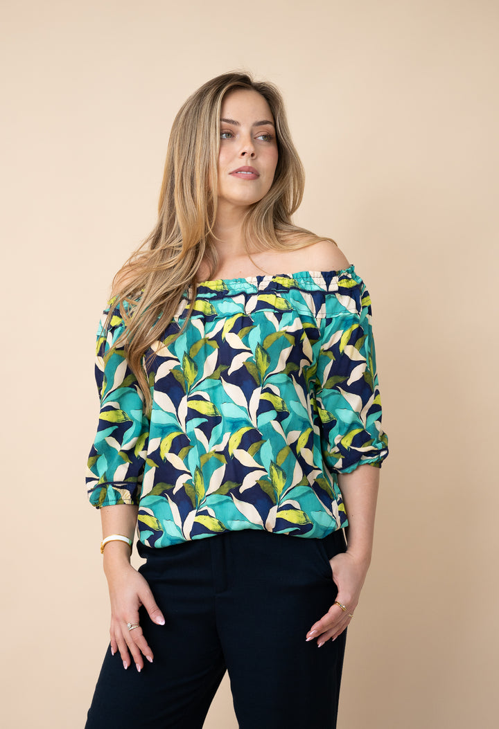 Sunday Peasant Top Lagoon Leaf