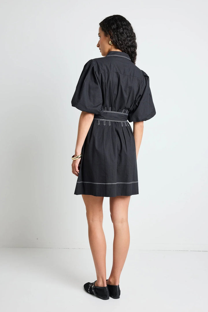 Sundown Black Puff Sleeve Dress