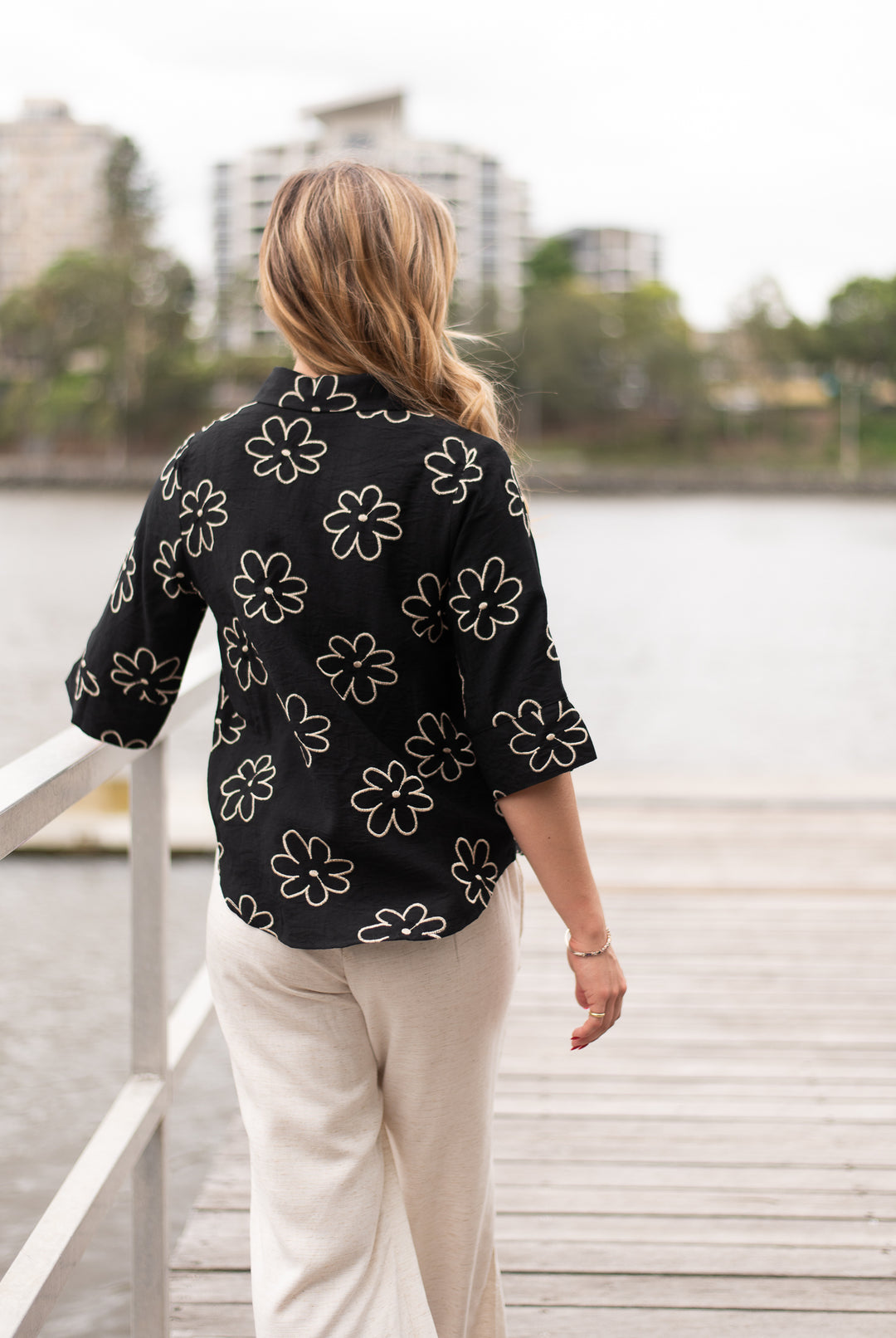 Delilah Gold Button Top