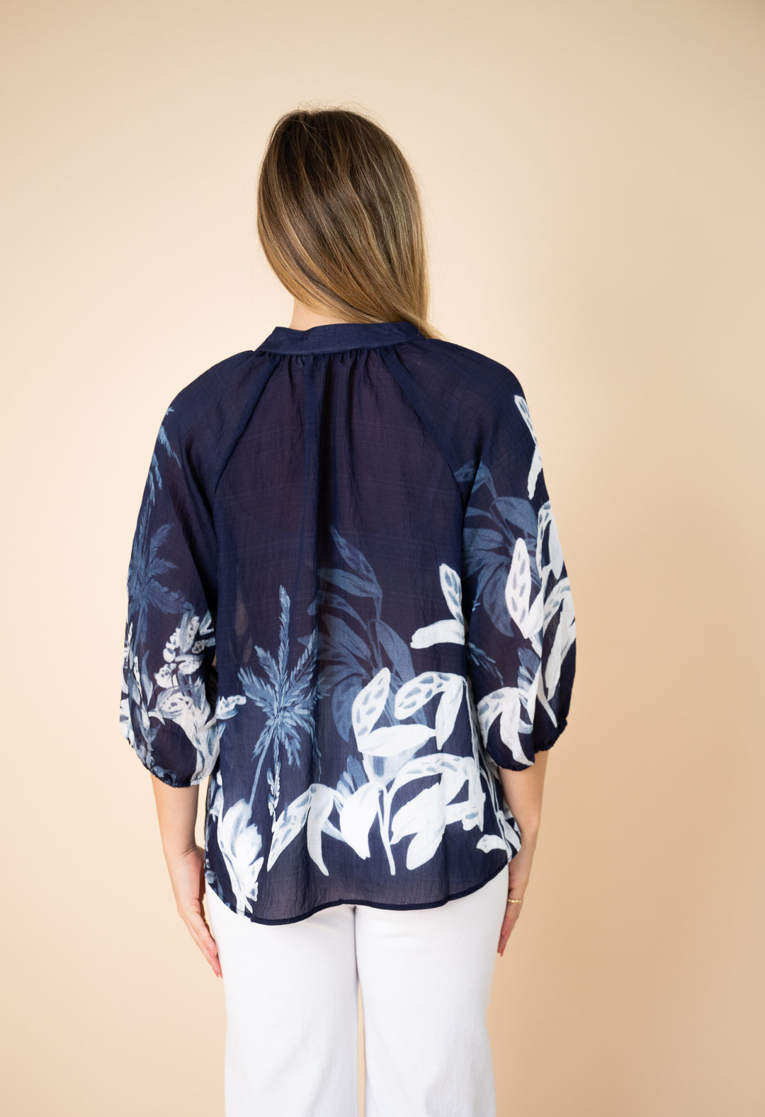 Palm Blue Lyocell Blouse