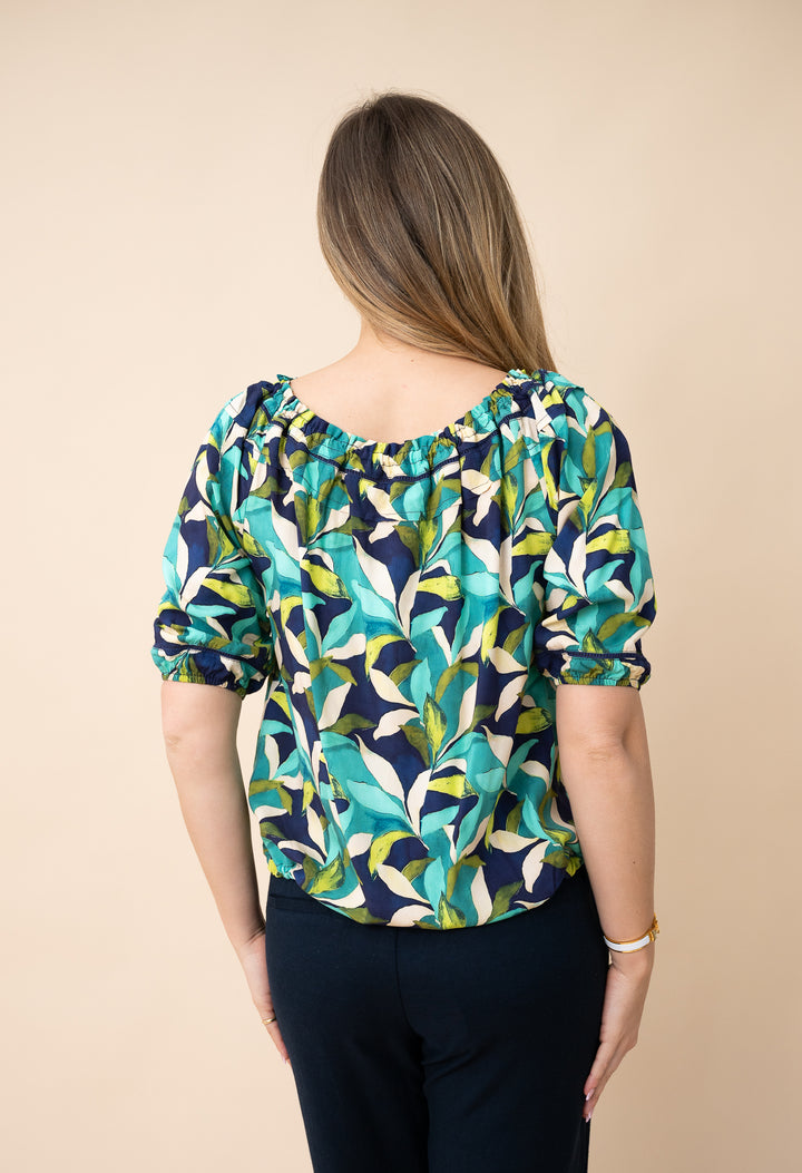 Sunday Peasant Top Lagoon Leaf