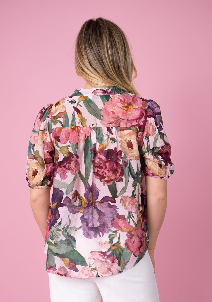 Rose Garden Button Front Top