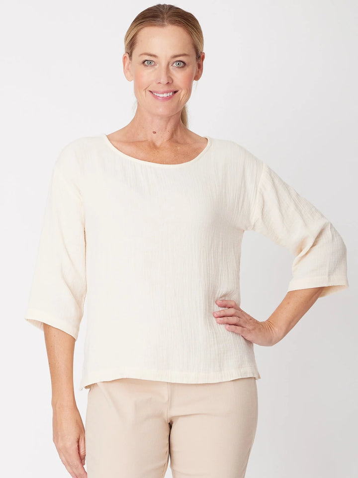 Tarin 3/4 Sleeve Top Ivory