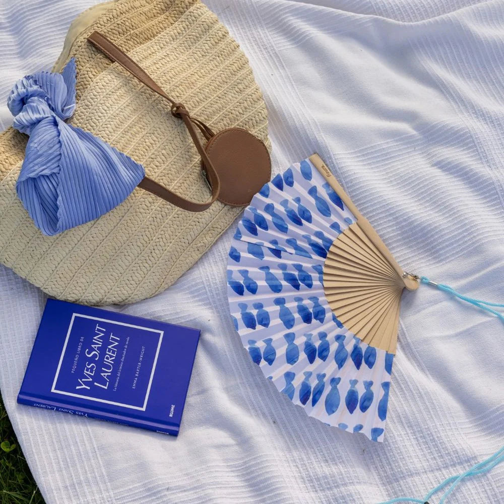 Blue Sardinia Hand Fan