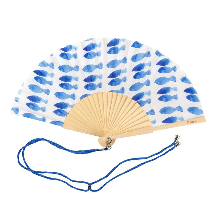 Blue Sardinia Hand Fan