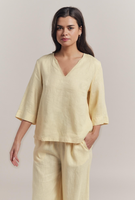 Andrea Linen Top Butter