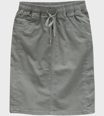 Stevie Denim Skirt Khaki