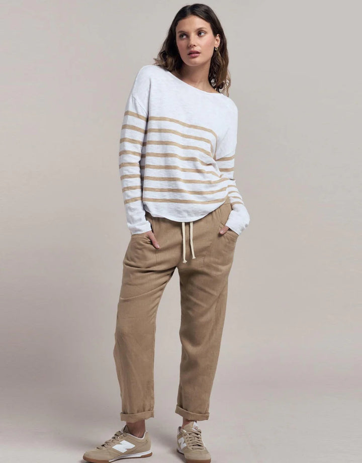 Bobbie Top White/Camel